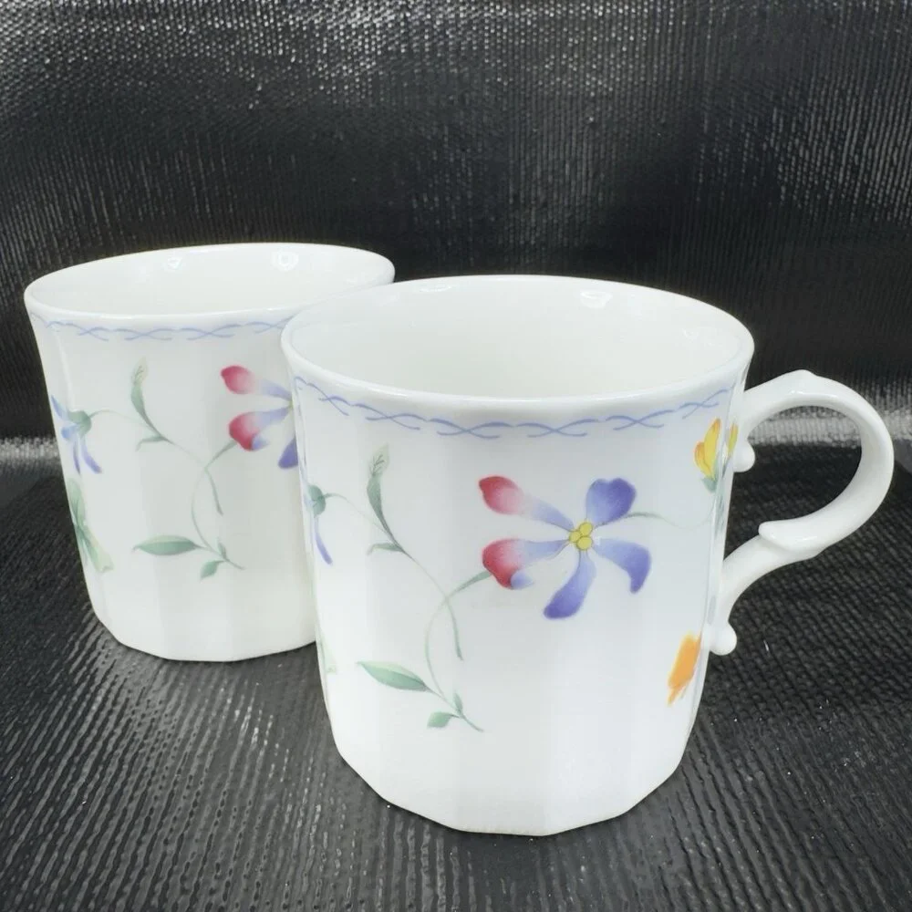 MIKASA Maxima‎ Super Strong Fine China Sorrento Coffee Mug Cup Set 2 Mugs Cups